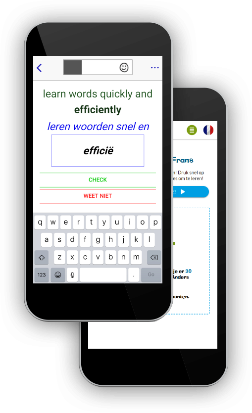Woordjes leren met telefoon