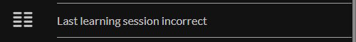 Last learning session incorrect