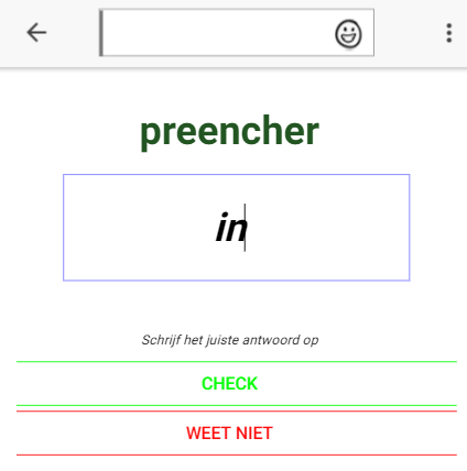 Invoerveld bij woordjes opschrijven