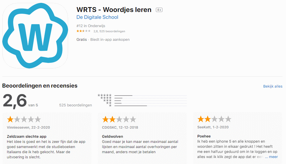 Reviews Wrts App Store